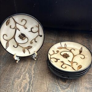 Gold Scroll by MIKASA Bread/ Butter Plates‎ Set of 5 Discontinued
